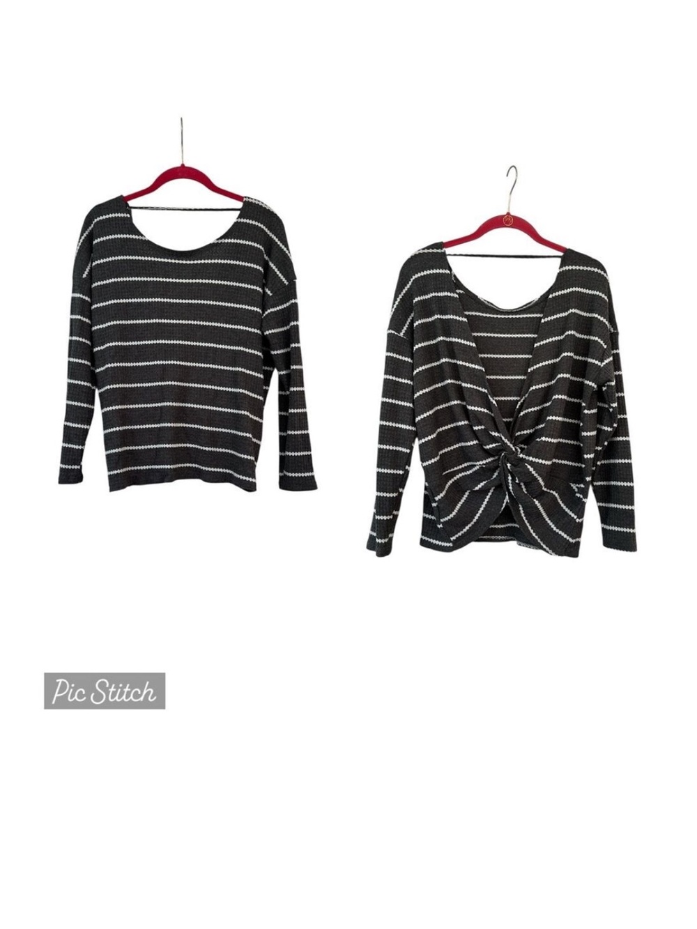 BKE Striped Backless Long Sleeve Knit Pullover Top NEW Size XS